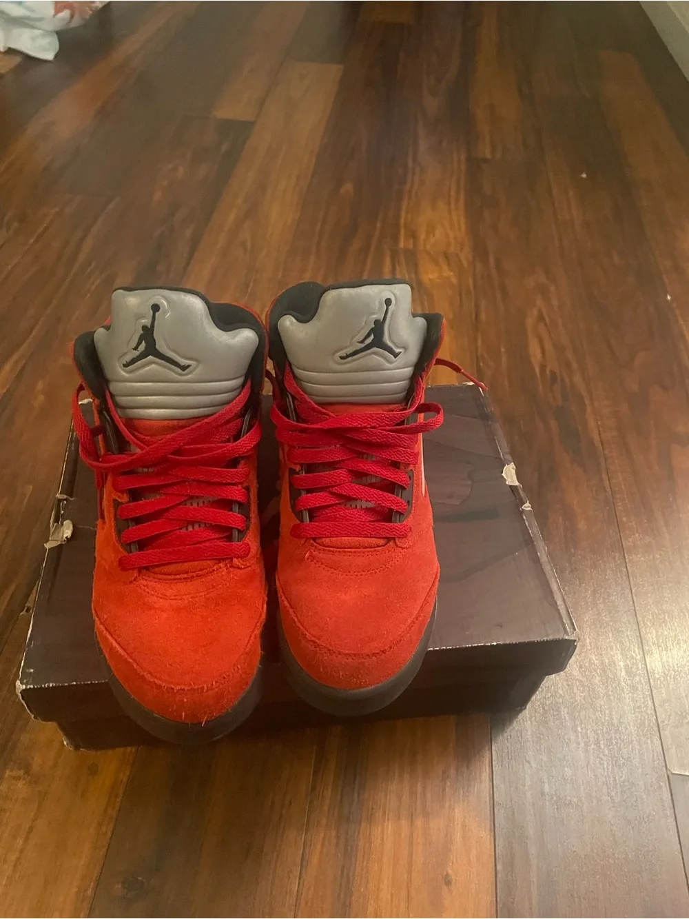 Jordan Men’s Red Suede Athletic Sneakers